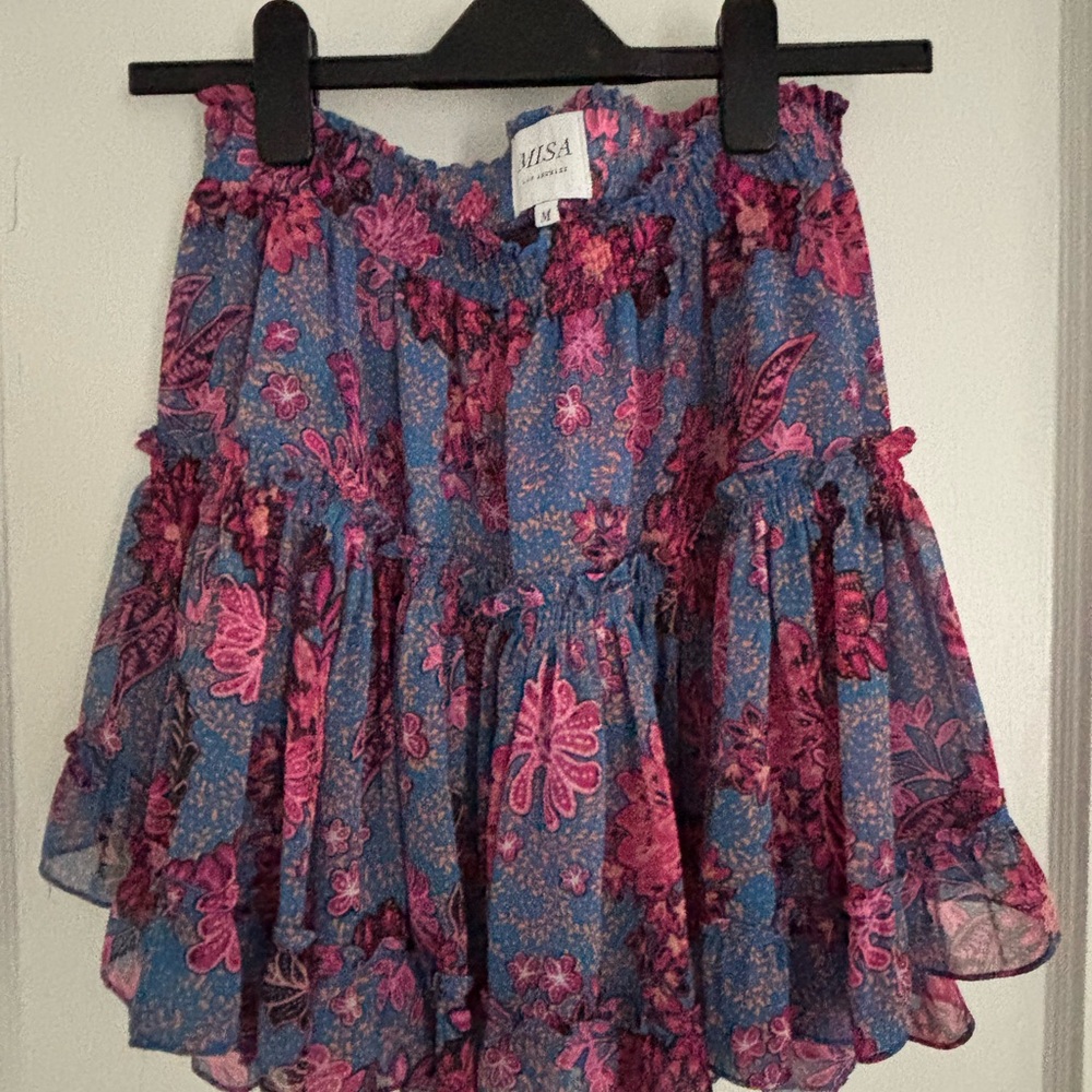 MISA Floral Ruffle Skirt